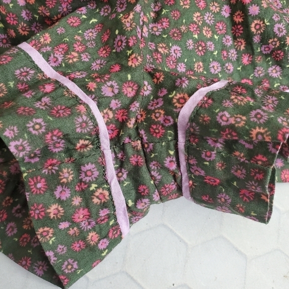 🍁 Make + Model Green Lavender Floral Shortie Shorts Lounge Pajamas - Picture 5 of 8